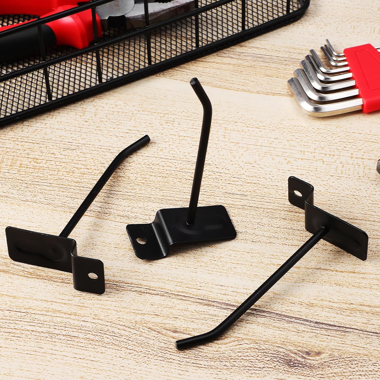  Zerodeko Lot De 20 Crochets En Fer Noir Pour Garage Et Rangement Mural, Détachables Finition Moderne Et Intégration Pour Usage Domestique Ou Commercial