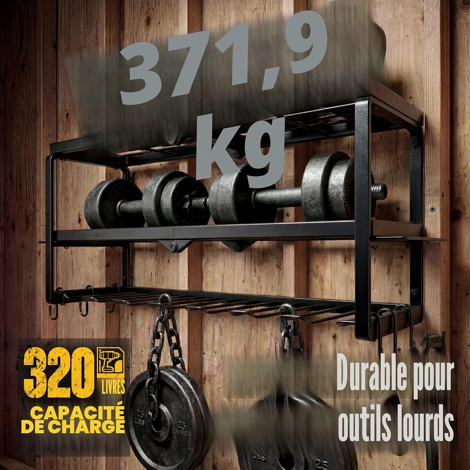  Organiseur D'outils électriques, 7 Supports De Perceuse Pour Organisateur D'outils, Rangement Et Organisation Pour Garage, étagère à Outils En Métal Robuste Pour Outils électriques Sans Fil,