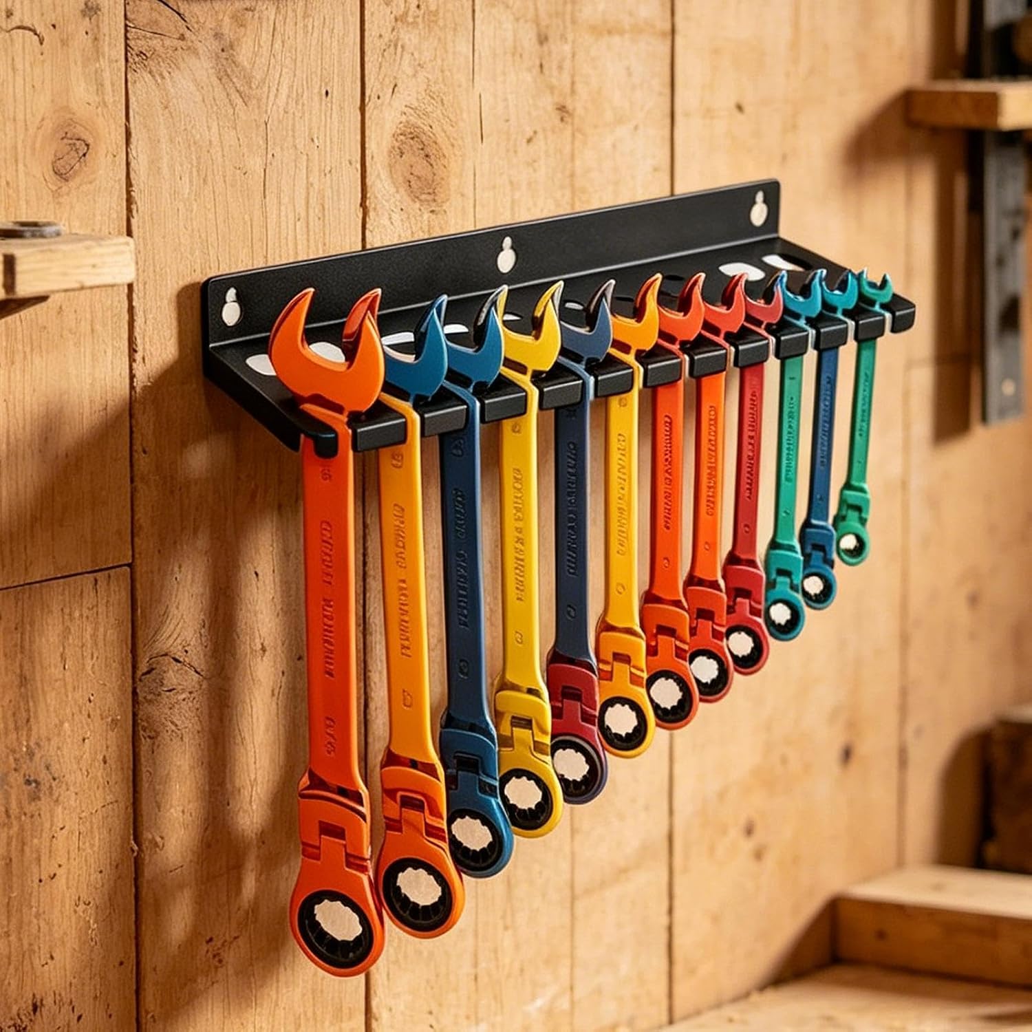 GENERIC Supports De Clés – Support Mural Pour Outils De Rangement De 35 Cm, Support De Rangement De Clés Mixtes Pour Garages, Rail De Plateau De Mécanicien Avec Fentes De Suspension, Support à Cliquet Pour
