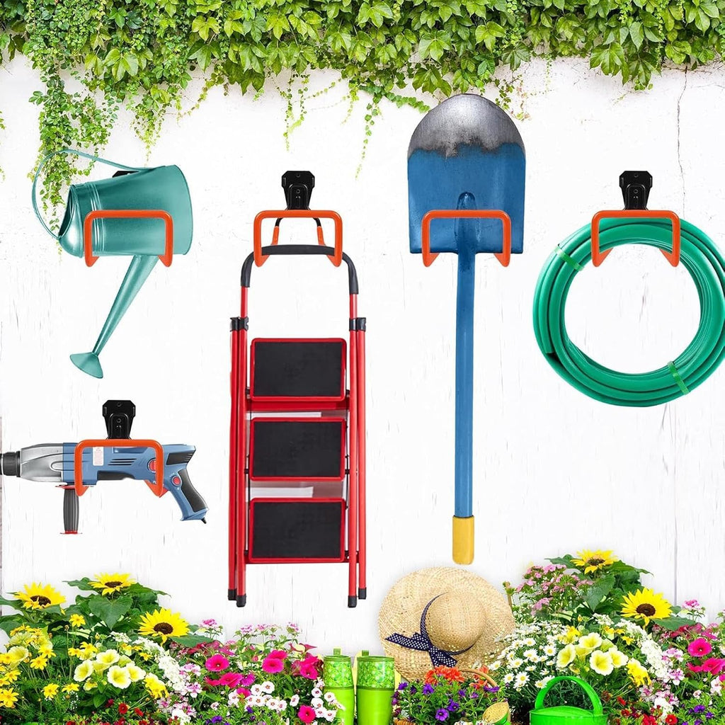  Crochets De Garage Très Robustes Et Pratiques | Crochets Muraux Robustes Pour Outils, Utilitaires Pour Jardin Et Pelouse - Pour Atelier Arrière-Cour Abri Sous-Sol Jardin Câble Tuyau Balai Éche